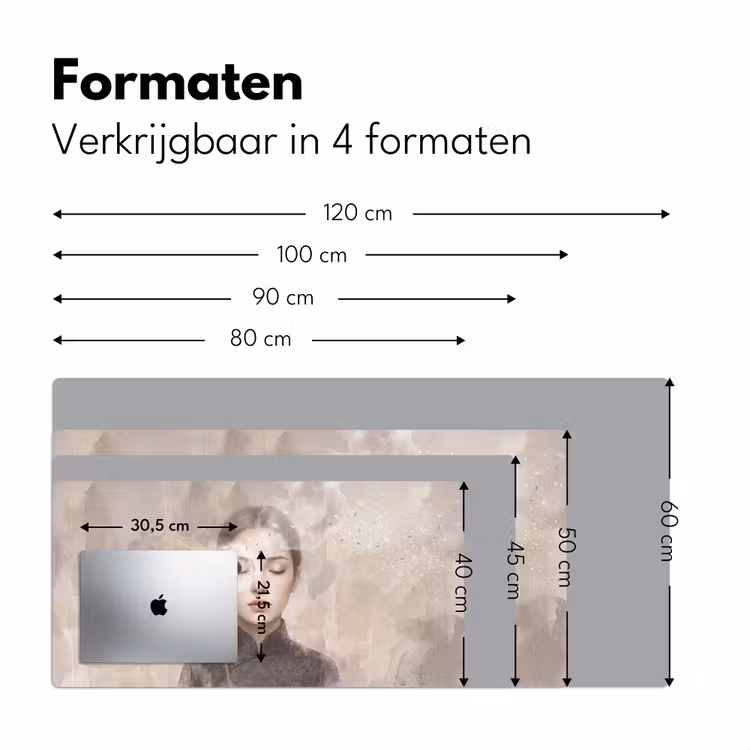 Bureau onderlegger - Vrouw - Sereen - Grijs — 8