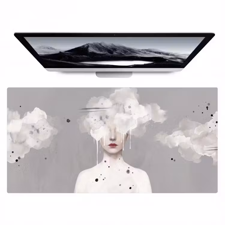 Bureau onderlegger - Vrouw - Wolk - Grijs — 1