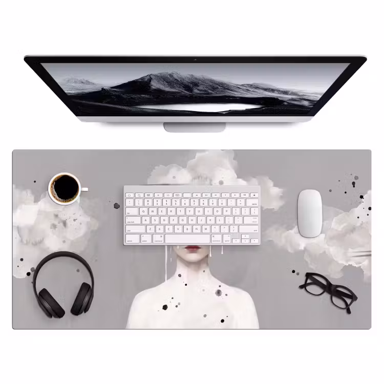 Bureau onderlegger - Vrouw - Wolk - Grijs — 4