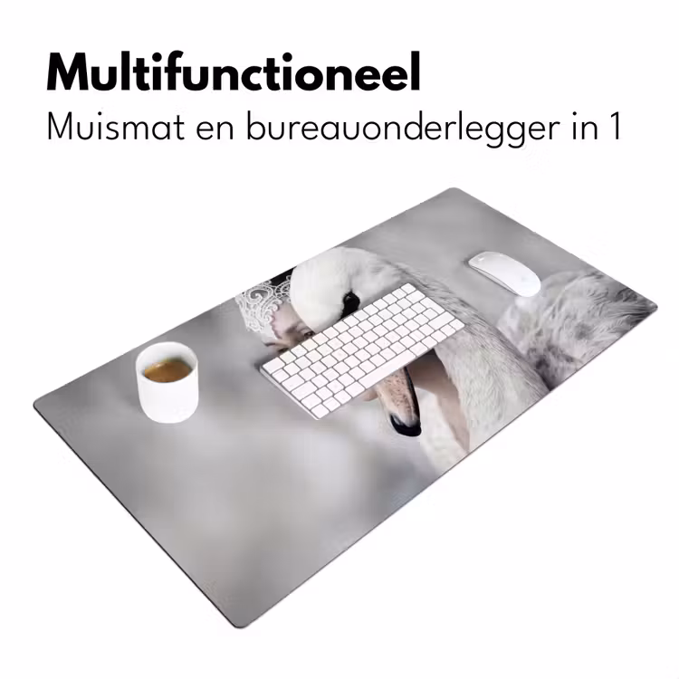 Bureau onderlegger - Vrouw - Zwaan - Wit — 7