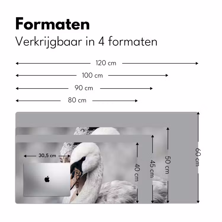 Bureau onderlegger - Vrouw - Zwaan - Wit — 8