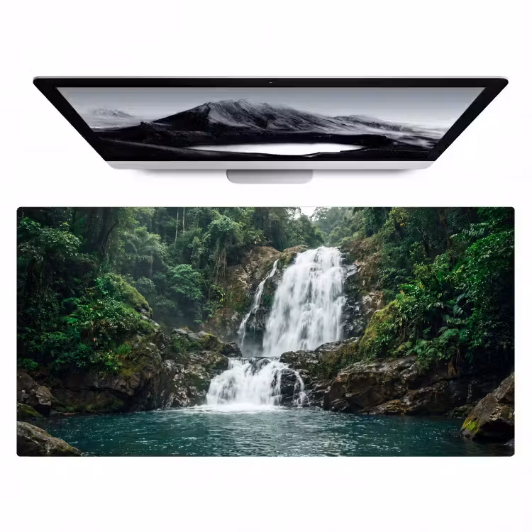 Bureau onderlegger - Waterfall - Forest - Nature - Greenkhgyguyg — 1