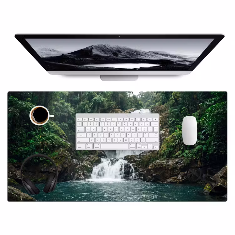 Bureau onderlegger - Waterfall - Forest - Nature - Greenkhgyguyg — 4