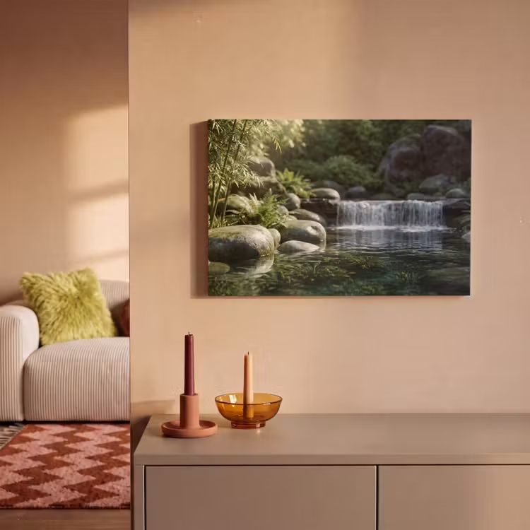 Canvas schilderij - Beek - Waterval - Natuur - Groen — 2