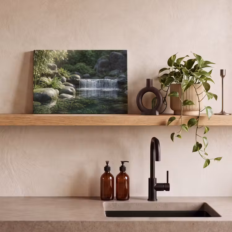 Canvas schilderij - Beek - Waterval - Natuur - Groen — 3