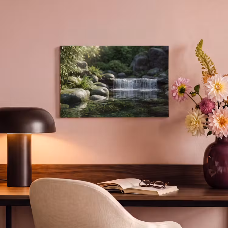 Canvas schilderij - Beek - Waterval - Natuur - Groen — 4