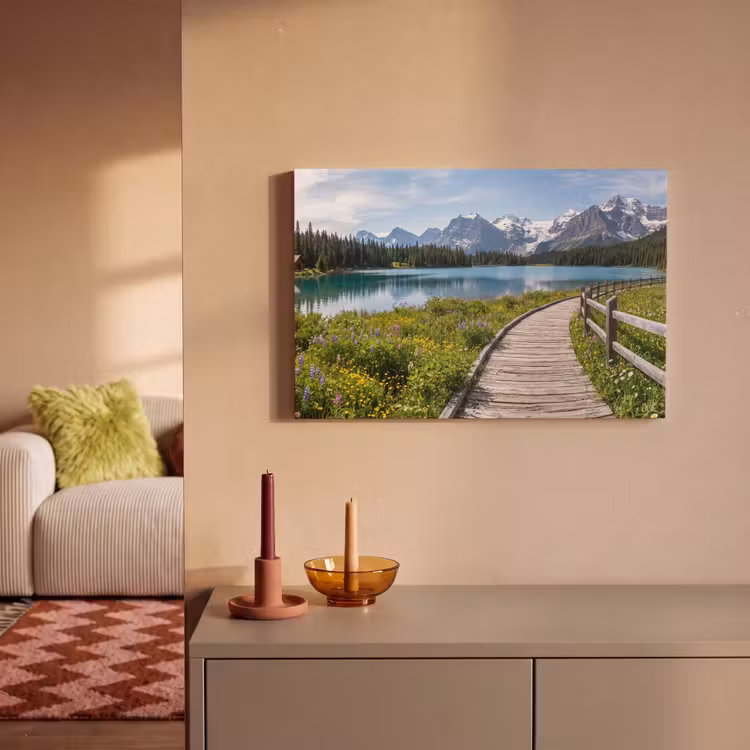 Canvas schilderij - Bergen - Meer - Landschap - Blauw — 2