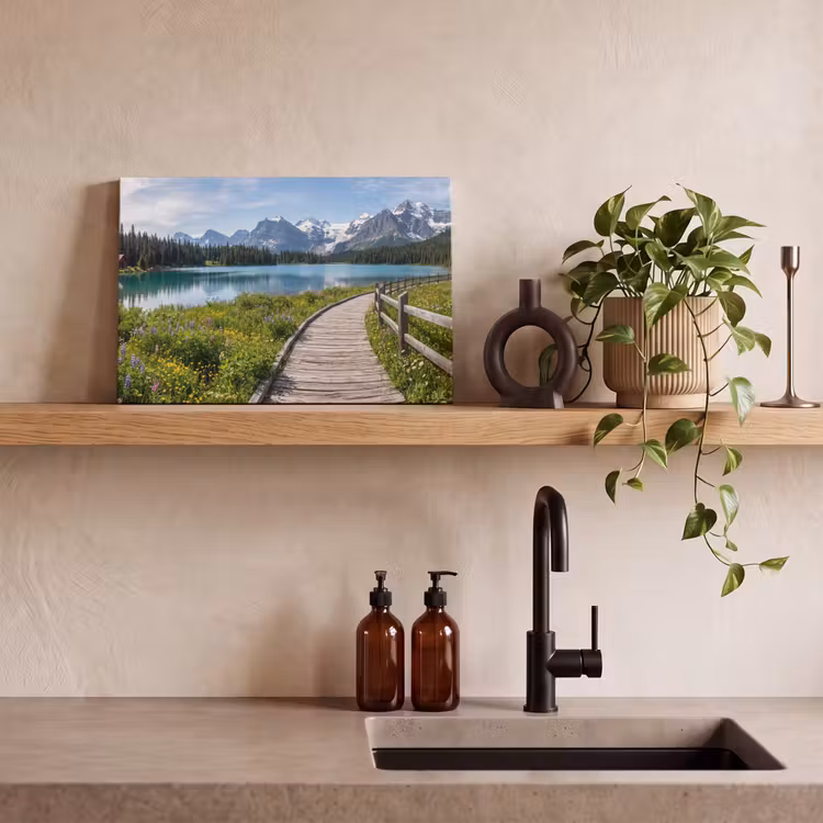 Canvas schilderij - Bergen - Meer - Landschap - Blauw — 3