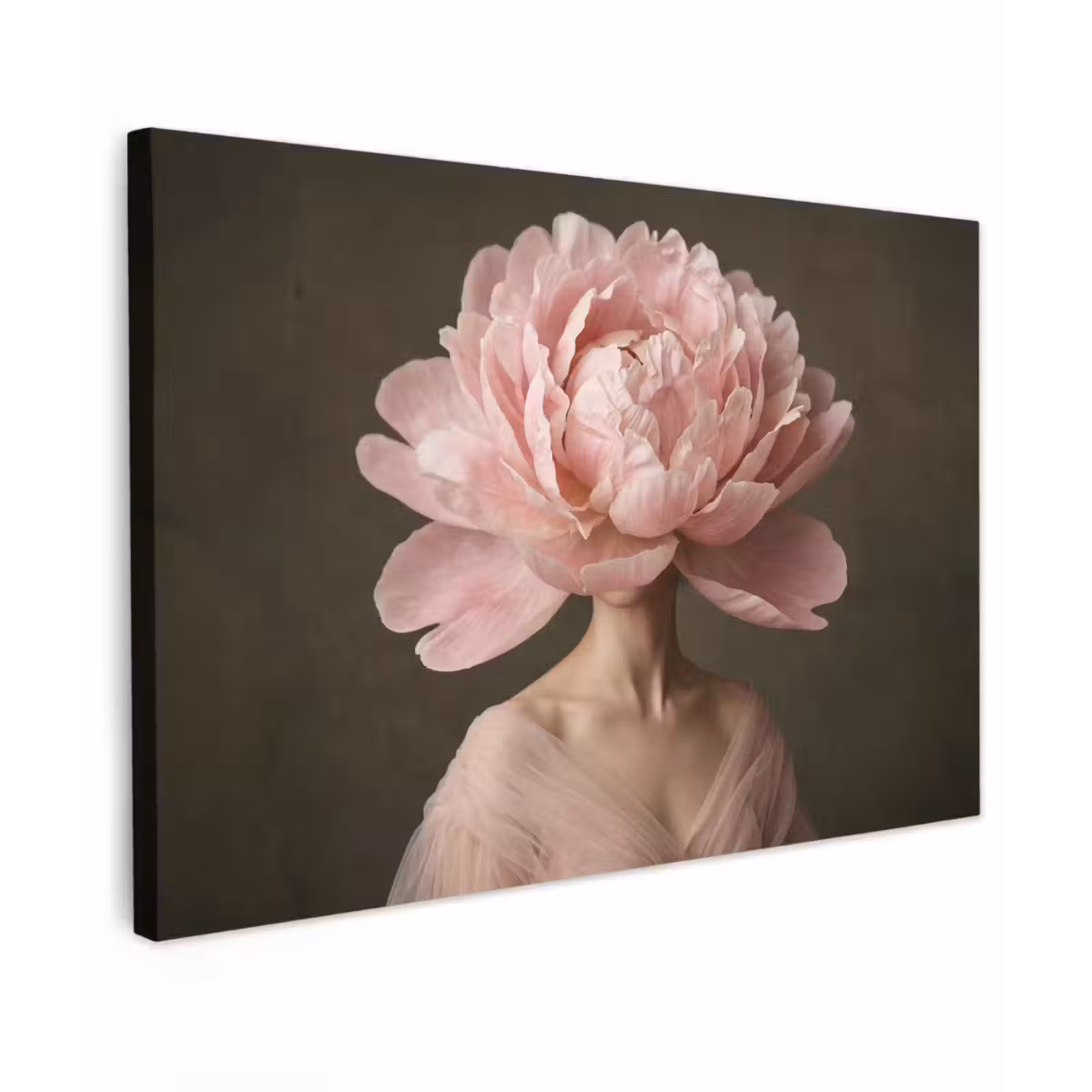Canvas schilderij - Gezicht - Roos - Roze — 1