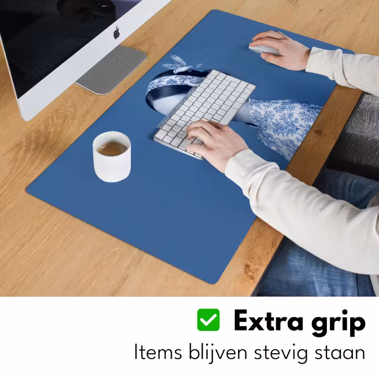 Bureau onderlegger - Portret - Klassiek - Wit - Blauw — 6