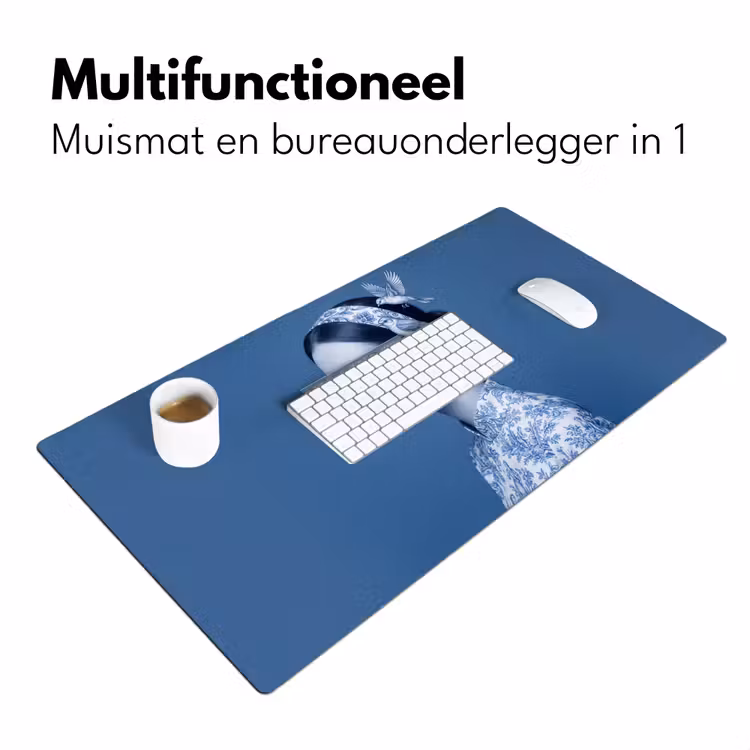 Bureau onderlegger - Portret - Klassiek - Wit - Blauw — 7