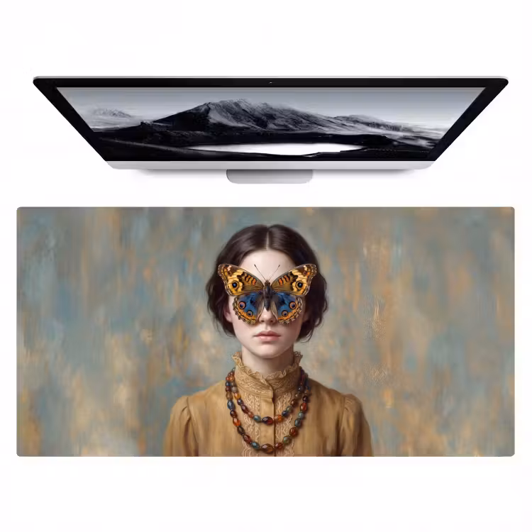 Bureau onderlegger - Portret - Vlinder - Kleurrijk — 1