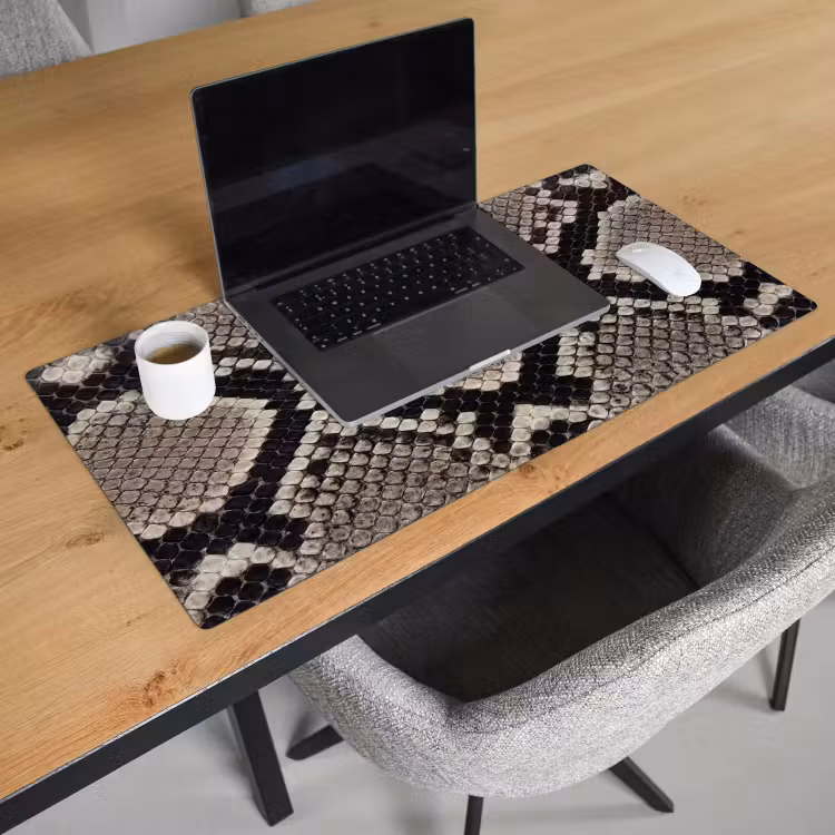 Bureau onderlegger - Slangenleer - Patroon - Beige — 3