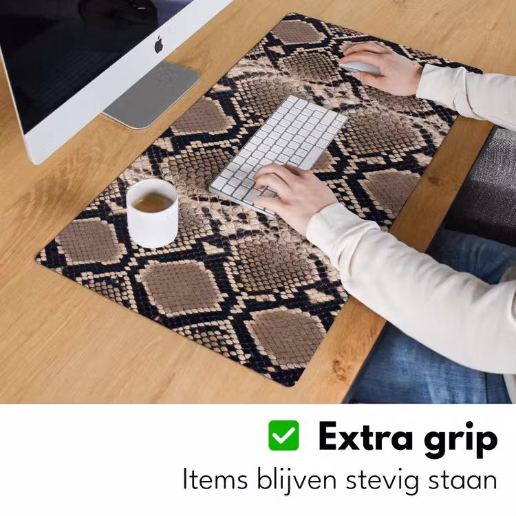 Bureau onderlegger - Slangenprint - Python - Bruin — 6