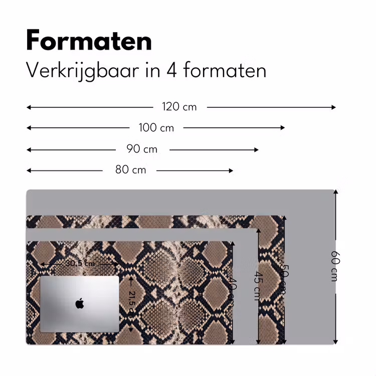 Bureau onderlegger - Slangenprint - Python - Bruin — 8