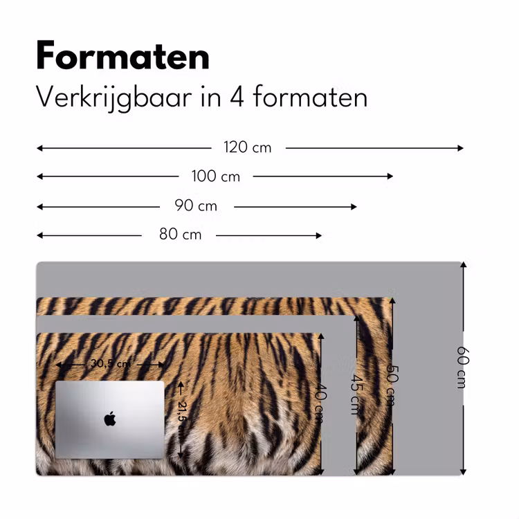Bureau onderlegger - Tijgervacht - Klassiek - Zwart — 8