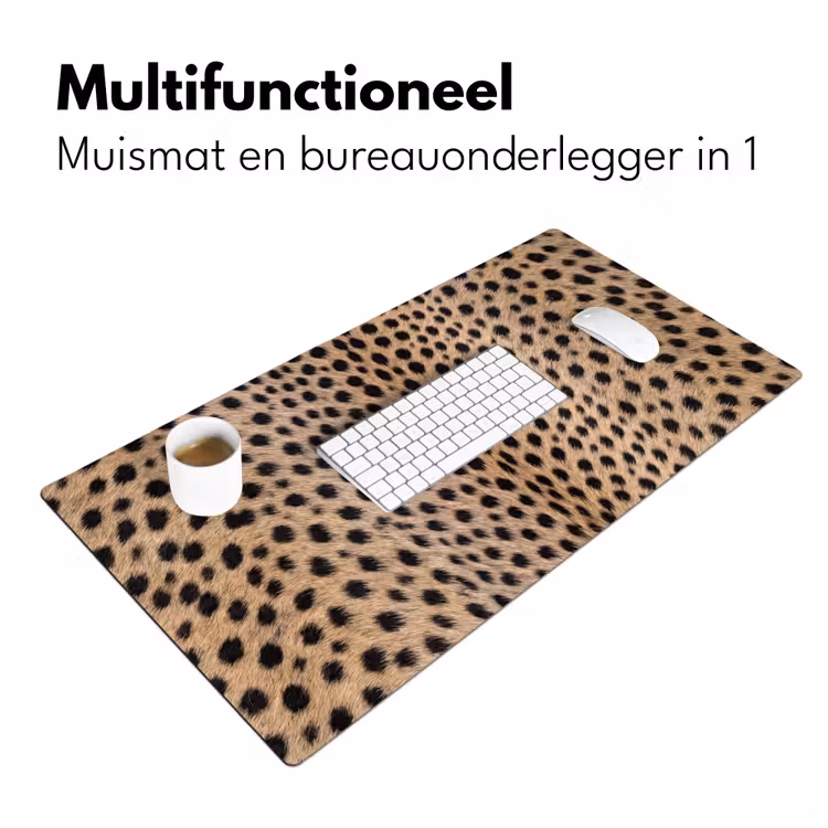 Bureau onderlegger - Vacht - Jachtluipaard - Zwart - Wit — 7