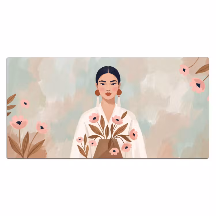 Bureau onderlegger - Vrouw - Kimono - Pastel — 2
