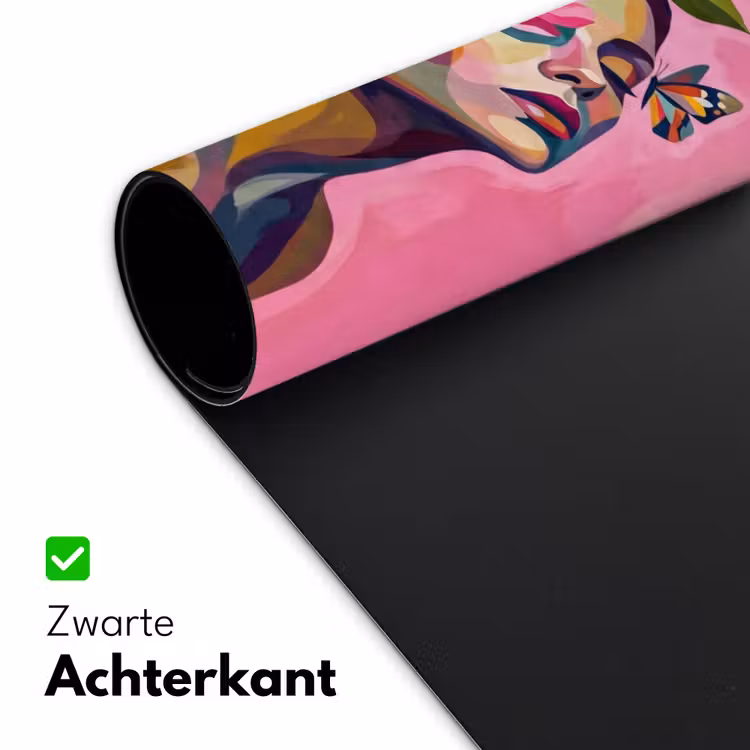 Bureau onderlegger - Vrouwengezicht - Vlinders - Kleurrijk — 5