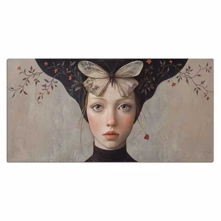 Bureau onderlegger - Woman - Butterfly - Art - Classic - Muted — 2