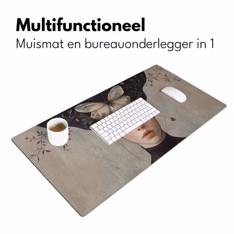 Bureau onderlegger - Woman - Butterfly - Art - Classic - Muted — 7