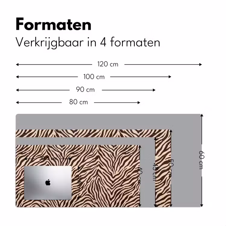 Bureau onderlegger - Zebra - Strepen - Bruin — 8