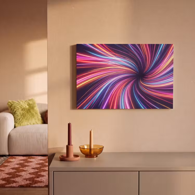 Canvas schilderij - Abstract - Swirl - Futuristic - Neon — 2
