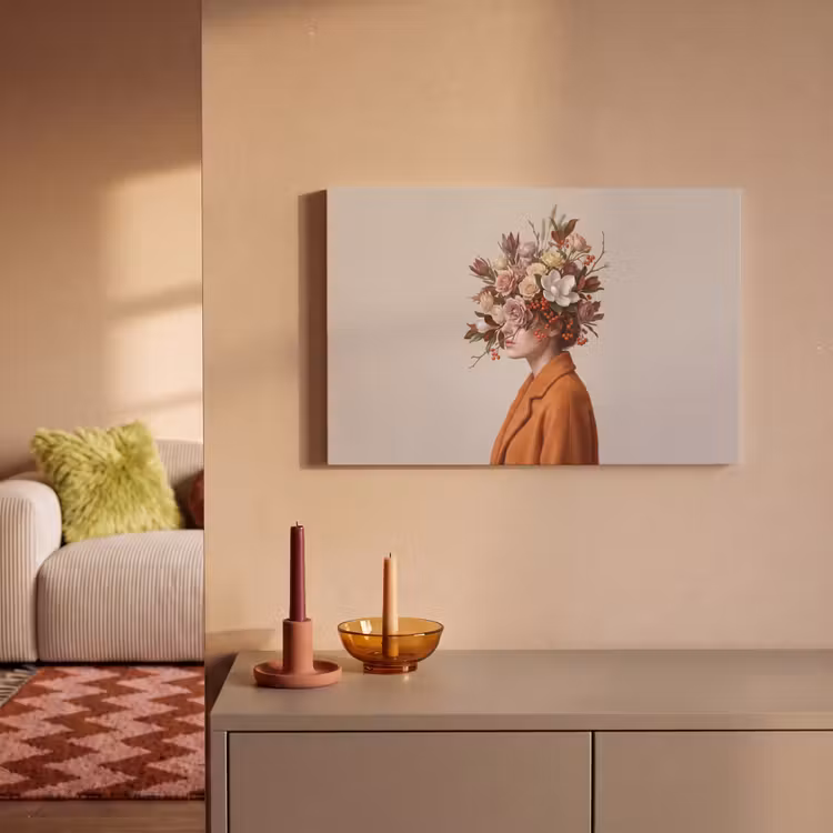 Canvas schilderij - Gezicht - Boeket - Kleurrijk — 2