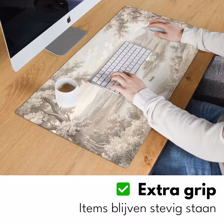 Bureau onderlegger - Rivierlandschap - Bergen - Natuur - Vintage - Beige — 6
