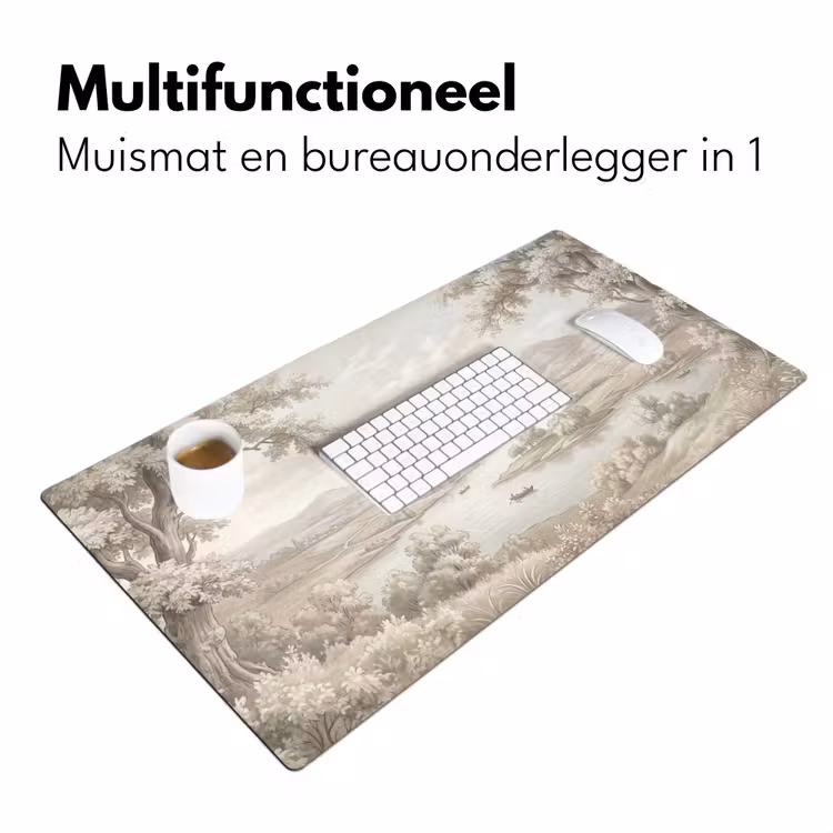 Bureau onderlegger - Rivierlandschap - Bergen - Natuur - Vintage - Beige — 7