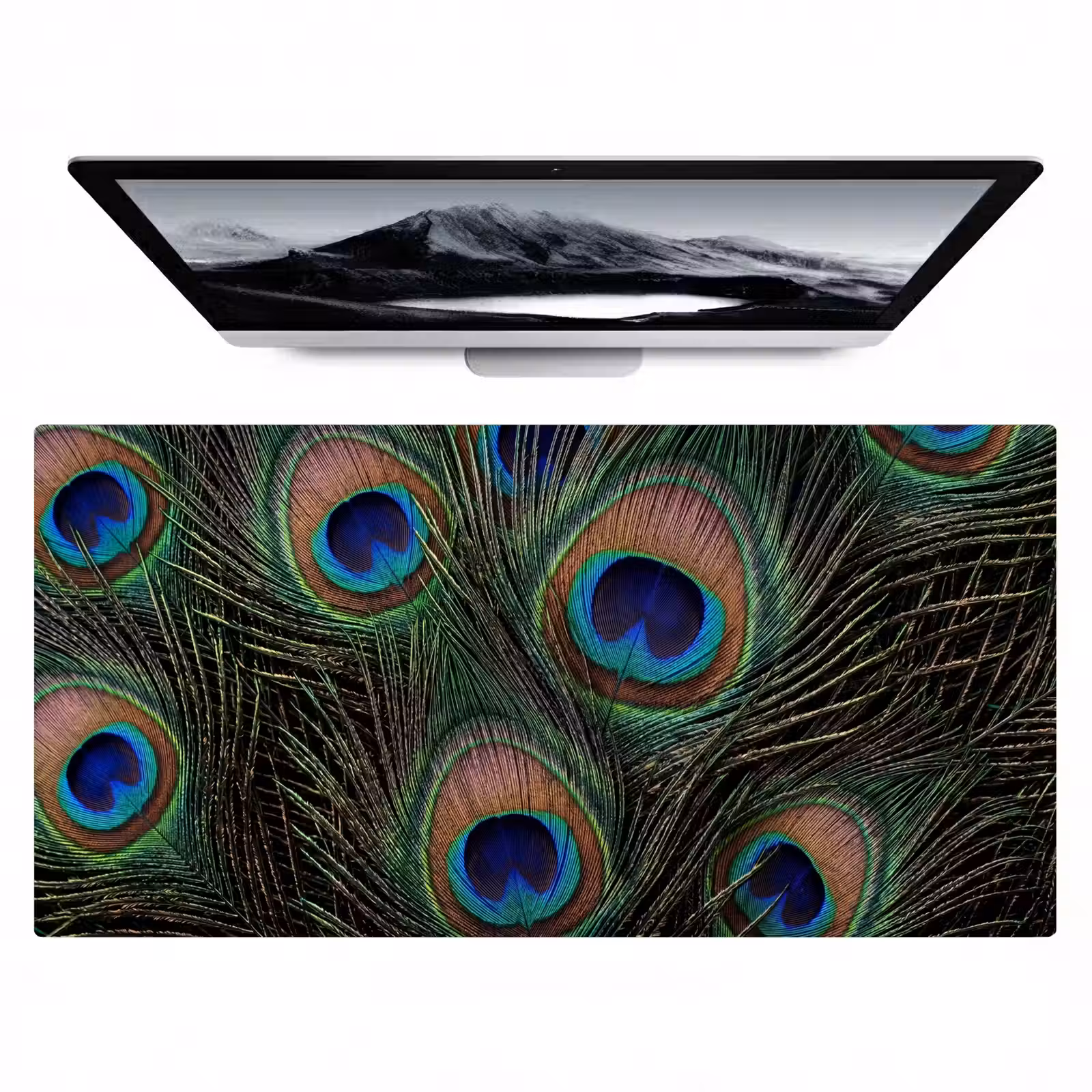 Bureau onderlegger - Pauwenveren - Klassiek - Groen — 1