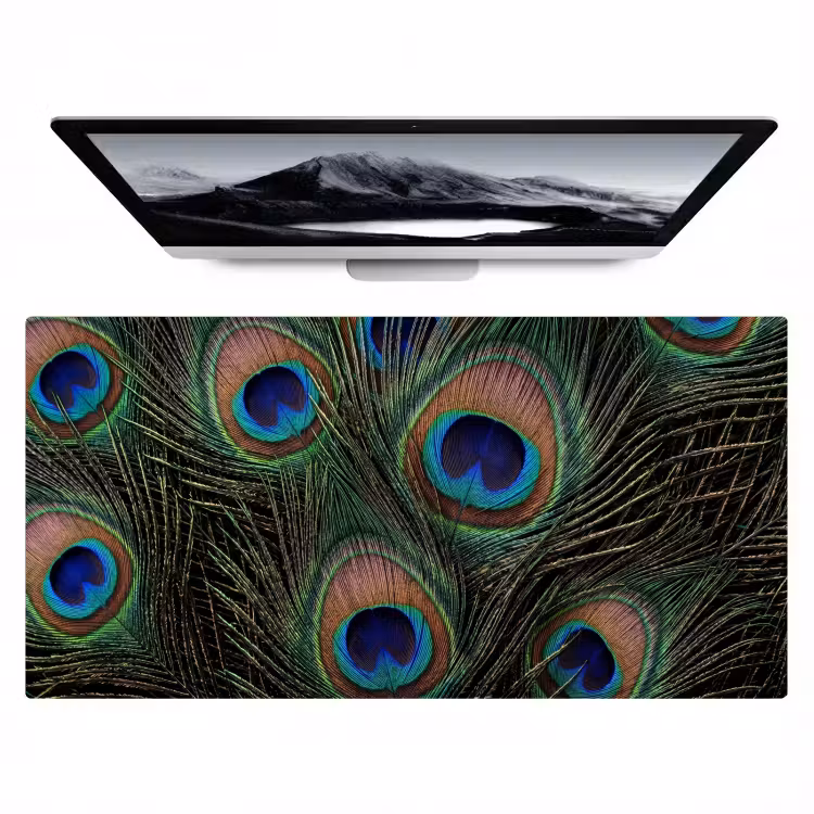 Bureau onderlegger - Pauwenveren - Klassiek - Groen — 1