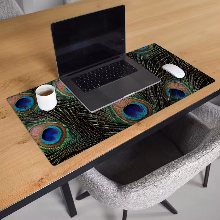 Bureau onderlegger - Pauwenveren - Klassiek - Groen — 3