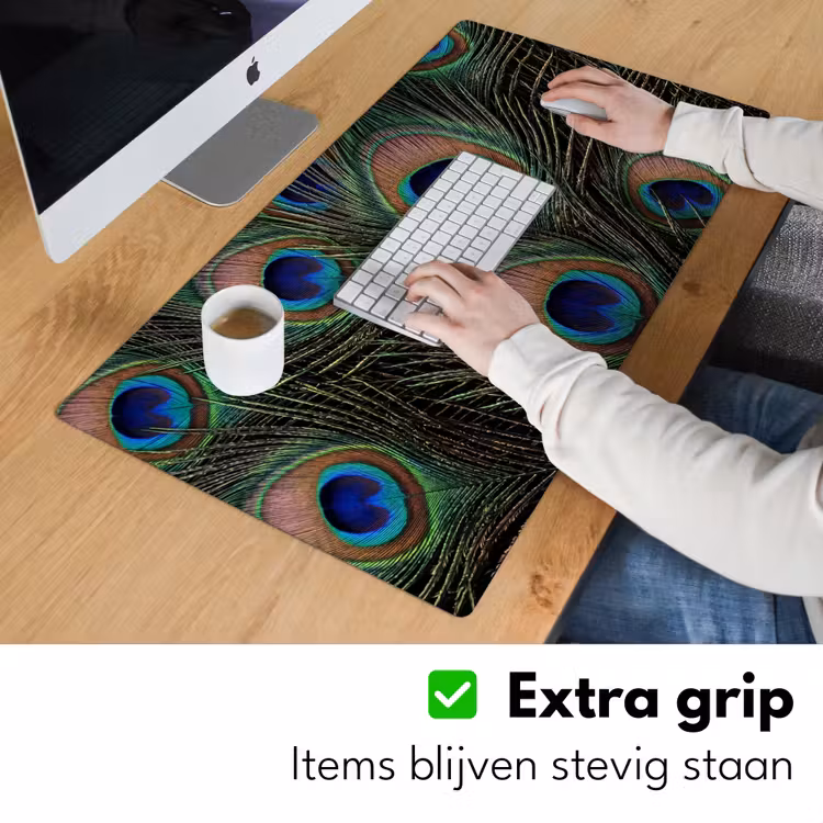 Bureau onderlegger - Pauwenveren - Klassiek - Groen — 6