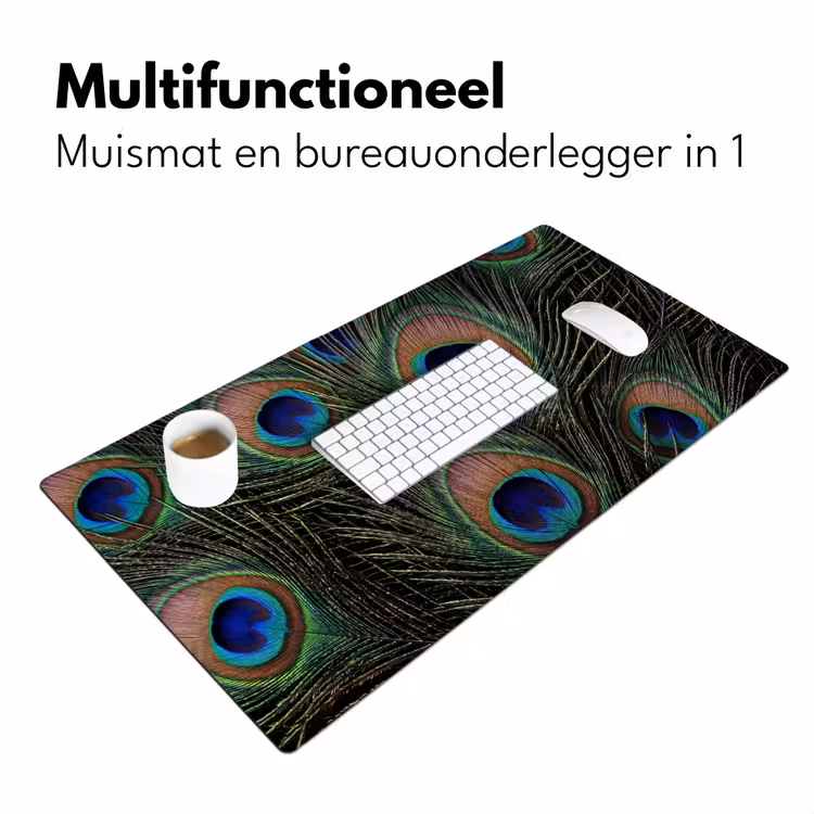 Bureau onderlegger - Pauwenveren - Klassiek - Groen — 7
