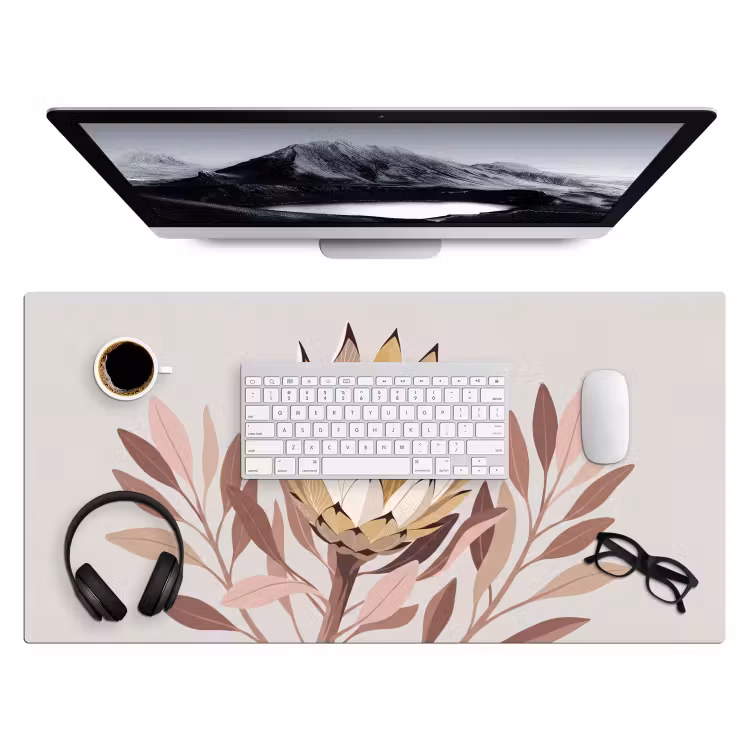Bureau onderlegger - Protea - Bloem - Botanisch - Beige — 4