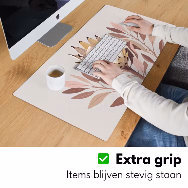 Bureau onderlegger - Protea - Bloem - Botanisch - Beige — 6