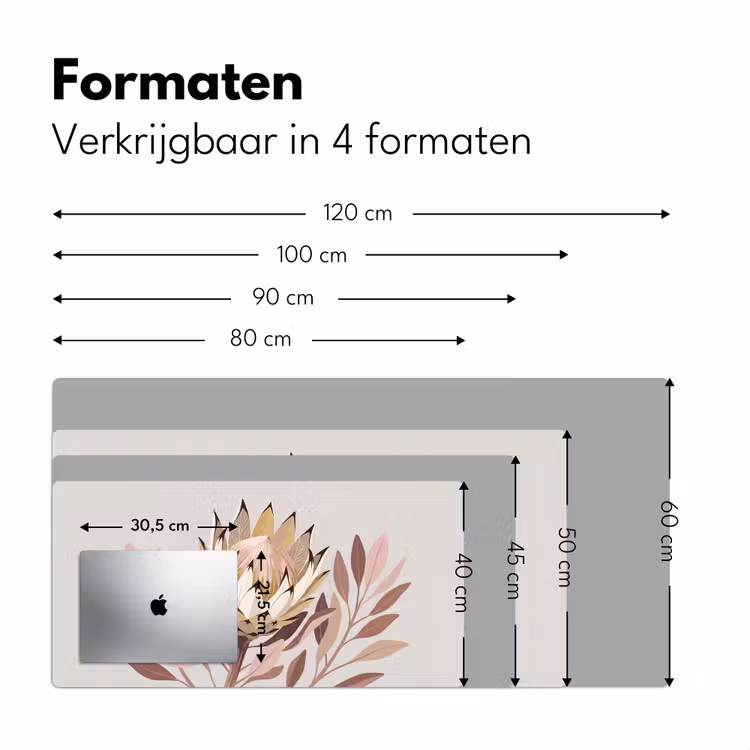 Bureau onderlegger - Protea - Bloem - Botanisch - Beige — 8