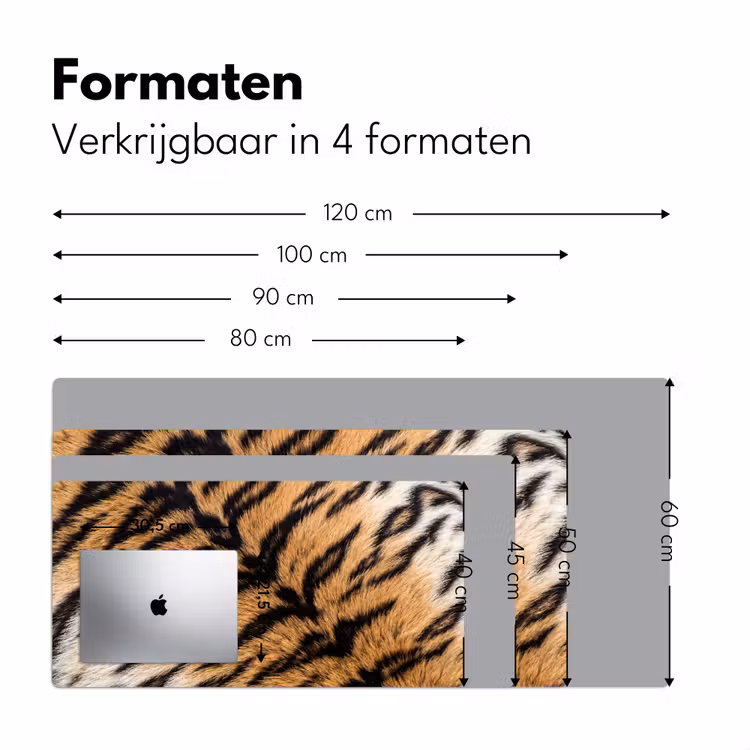 Bureau onderlegger - Realistisch - Tijgervacht - Zwart — 8