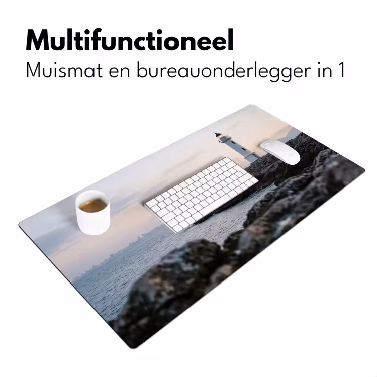 Bureau onderlegger - Rotsen - Vuurtoren - Wit — 7