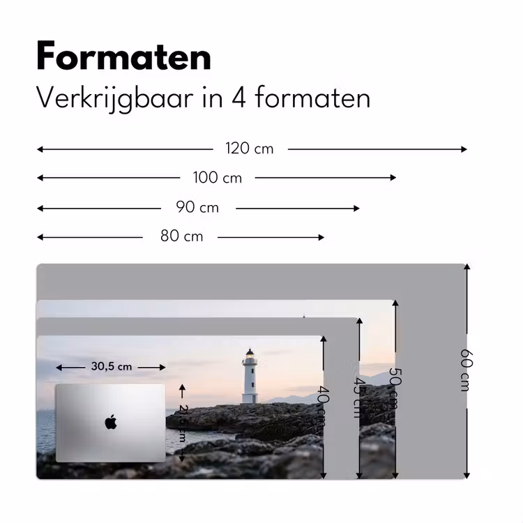 Bureau onderlegger - Rotsen - Vuurtoren - Wit — 8