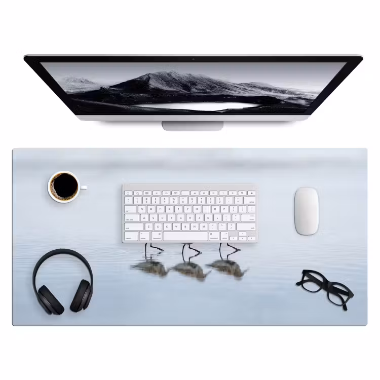 Bureau onderlegger - Vogels - Water - Grijs — 4