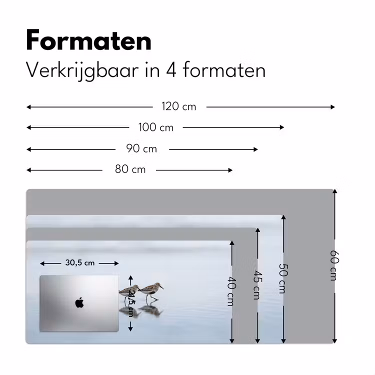 Bureau onderlegger - Vogels - Water - Grijs — 8