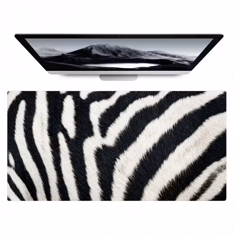 Bureau onderlegger - Zebra - Vacht - Klassiek - Zwart - Wit — 1
