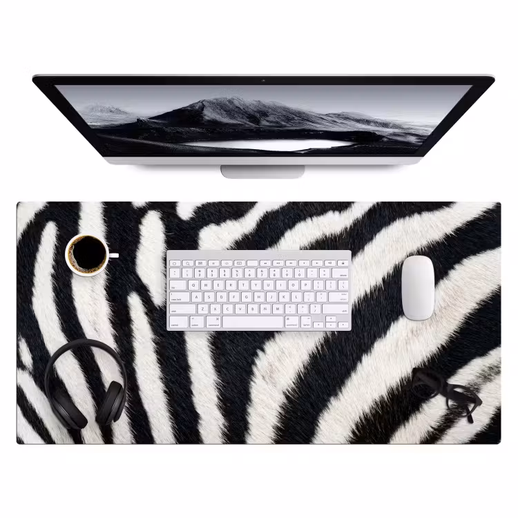 Bureau onderlegger - Zebra - Vacht - Klassiek - Zwart - Wit — 4