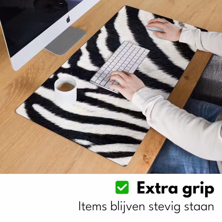Bureau onderlegger - Zebra - Vacht - Klassiek - Zwart - Wit — 6