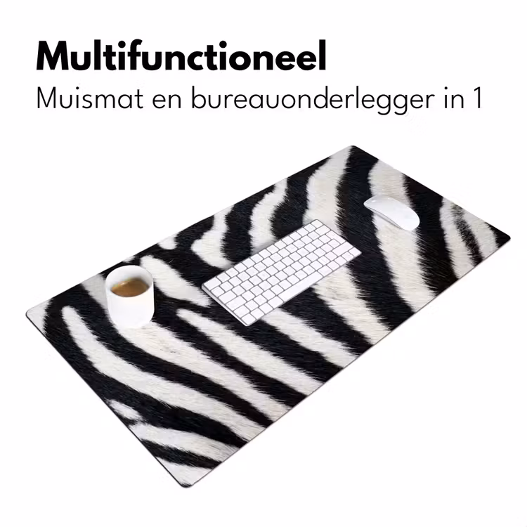 Bureau onderlegger - Zebra - Vacht - Klassiek - Zwart - Wit — 7