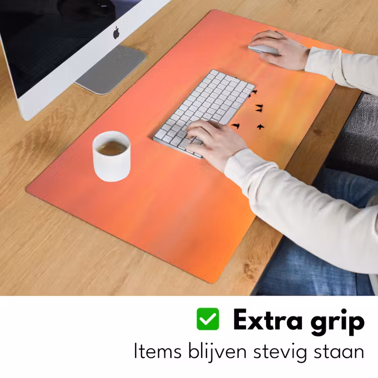 Bureau onderlegger - Zwerm - Vogels - Oranje — 6