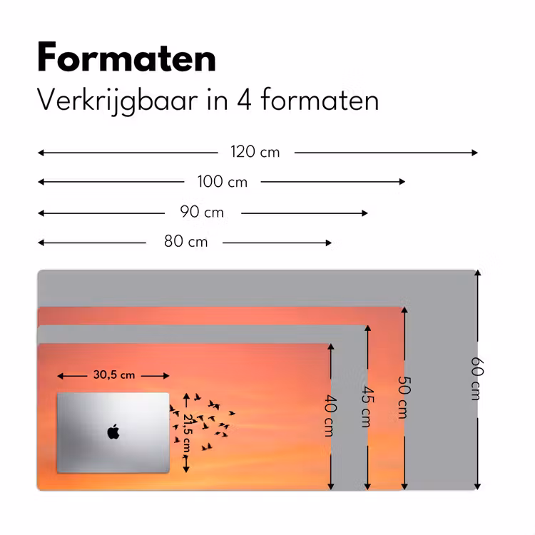 Bureau onderlegger - Zwerm - Vogels - Oranje — 8