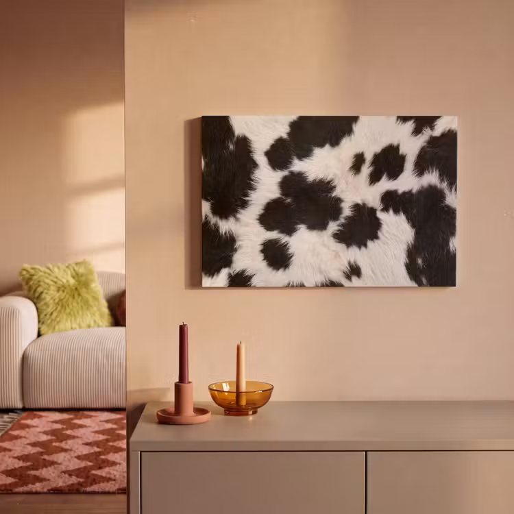 Canvas schilderij - Bont - Textuur - Zwart - Wit — 2